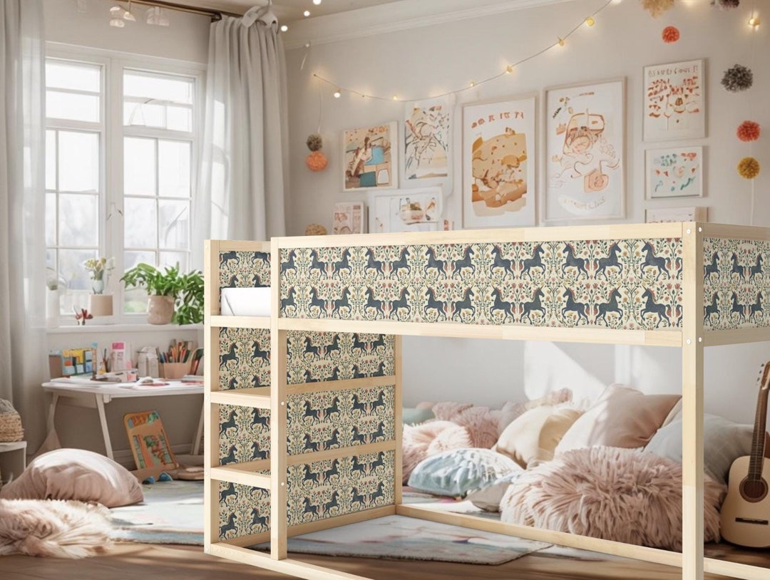 Ikea Kura Bed Decal - Unicorn Montessori Toddler Bed Stickers, Room ...