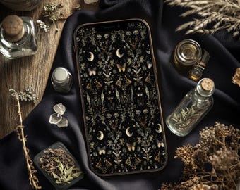 Witchy Iphone Wallpaper Background - Witch Phone Lock Screen Dark Academia Smartphone Home - Hex