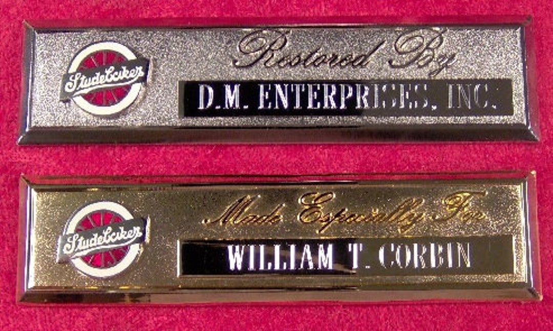 STUDEBAKER Custom Engraved Dash Plaque Etsy
