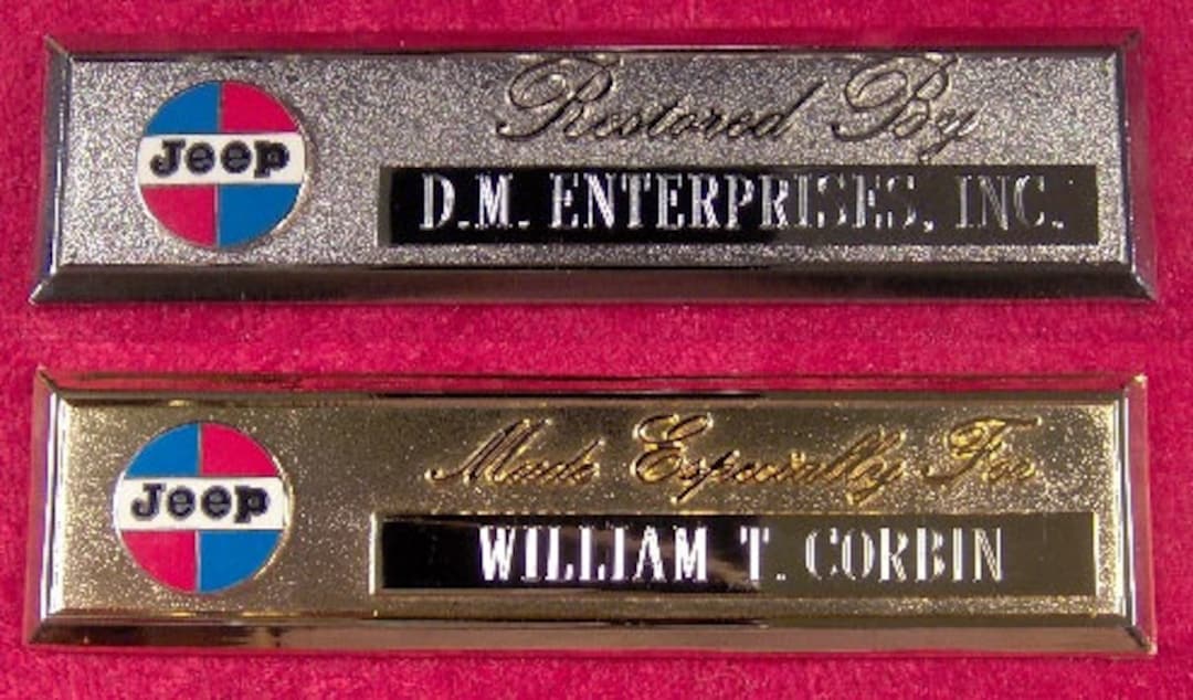 AMC JEEP Custom Engraved Dash Plaque Etsy