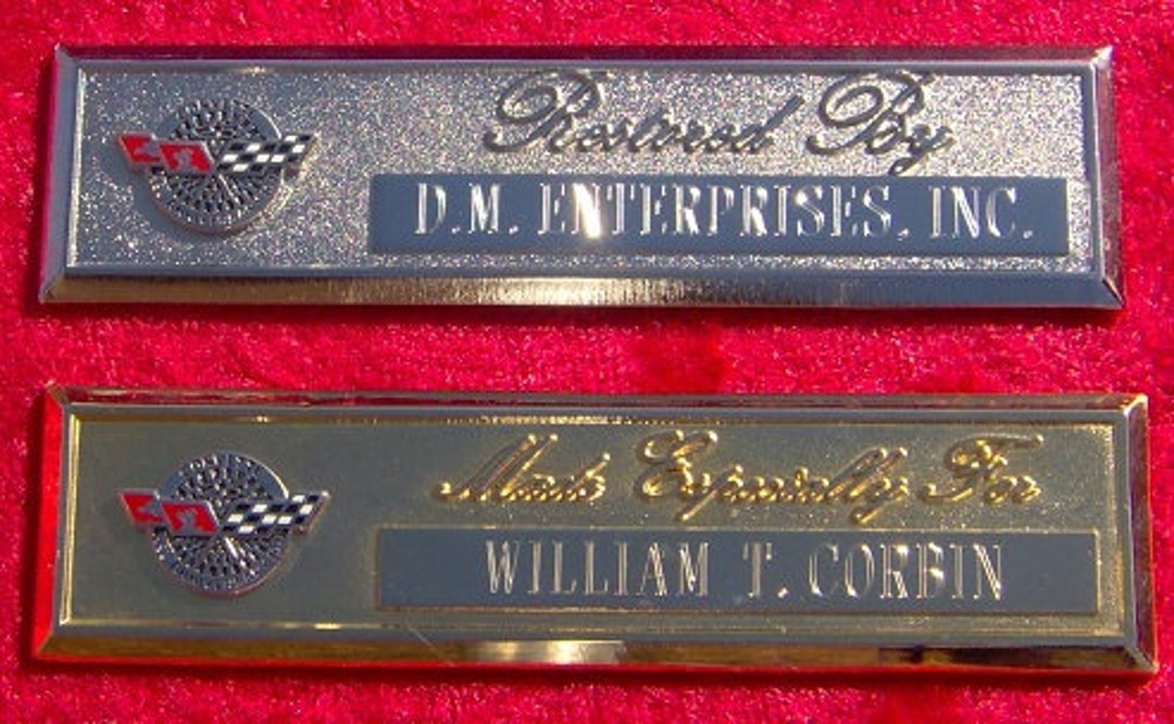 CORVETTE 25th ANNIVERSARY Custom Engraved Dash Plaque Etsy