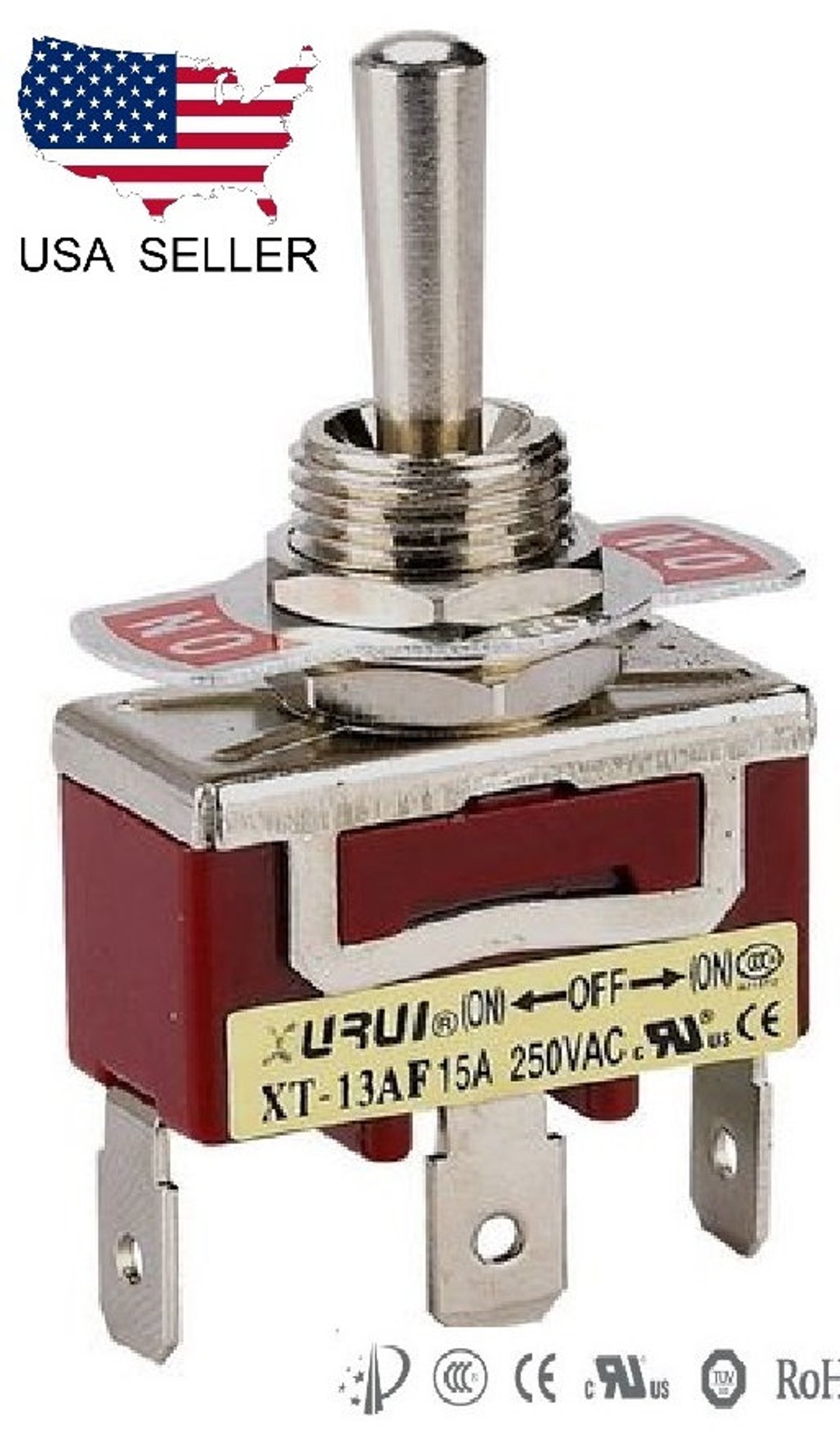 Toggle Switch, Heavy Duty, SPDT (on)-off-(on) Momentary 20A 125V, 15A ...