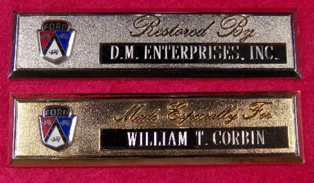 FORD Custom Engraved Dash Plaque Etsy