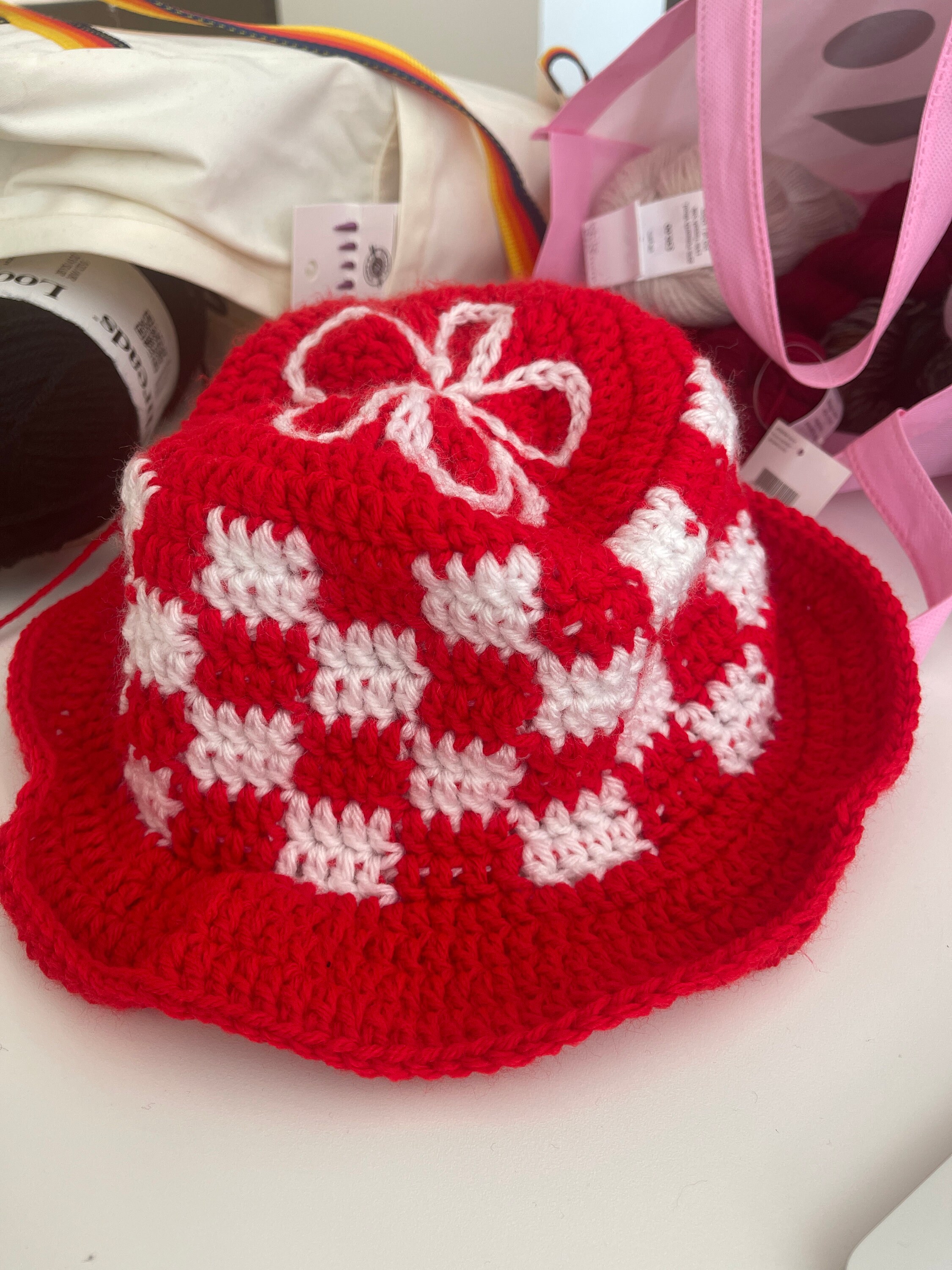 Bucket Hat With Crochet Flowers- Natural main image 1