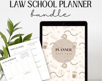 Law School Planner Bundle | Law School Minimalist | Weekly & Daily Planner | Case Brief Bundle | Law School Templates INSTANT DOWNLOAD