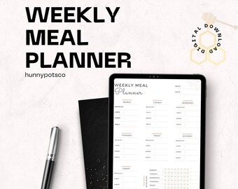 Meal Planner Digital Download | Weekly Meal Planner Digital Download | Meal Prep | Digital Meal Planner | Printable Meal Plan Template