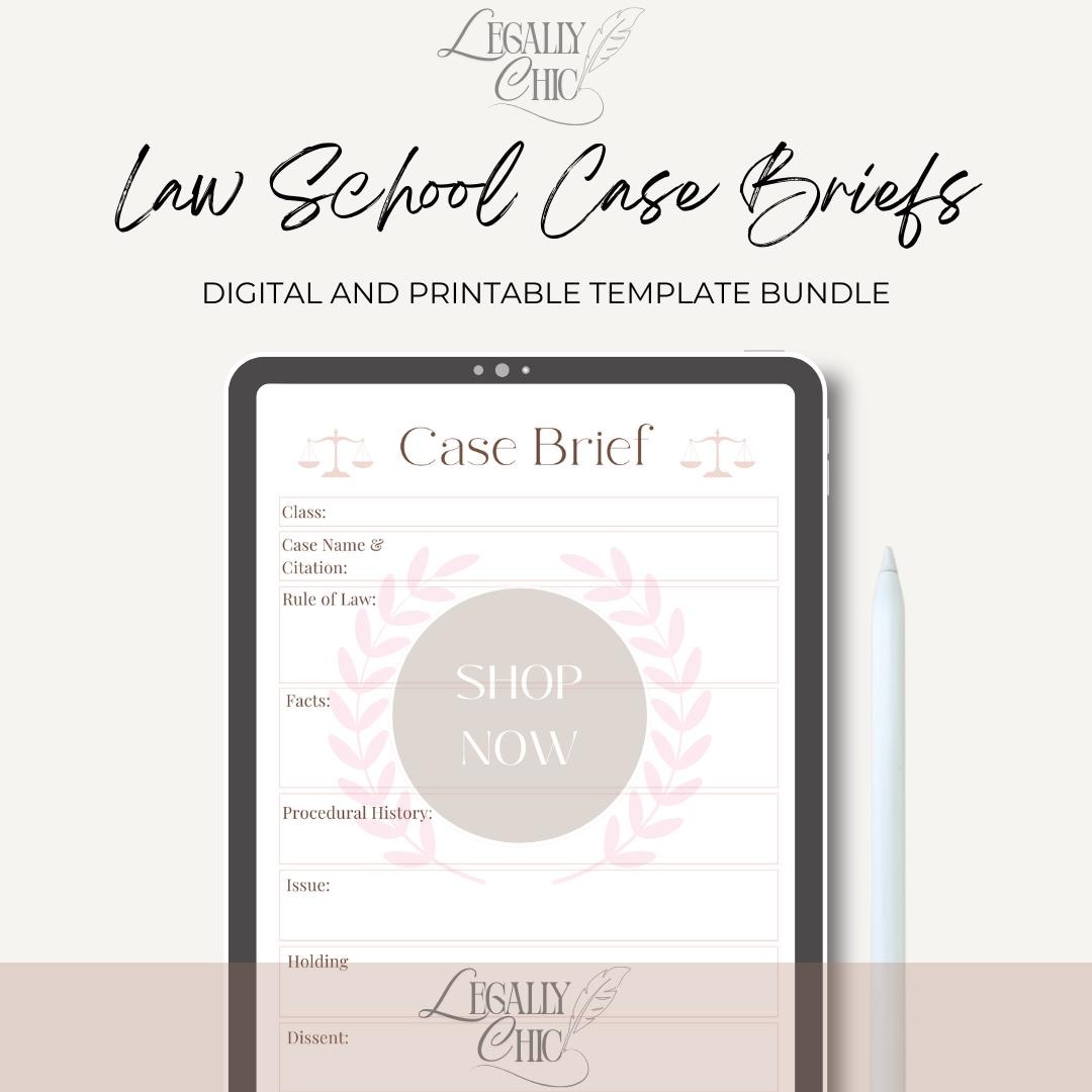 Law School | Minimalist Law School Case Brief Template | Law School ...