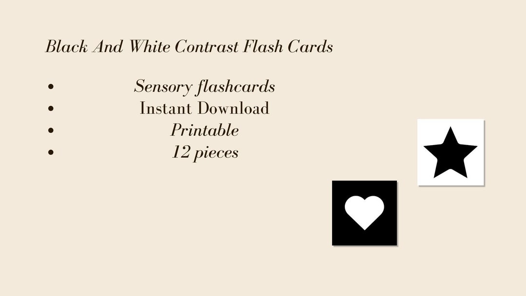 High Contrast Newborn Cards, Black and White Contrast Flash Cards ...
