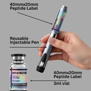 Niimbot Peptide Label Template, Retatrutide Peptide Label, Editable Niimbot Custom Peptide Label, 3ml Peptide Vial Label, Canva Template