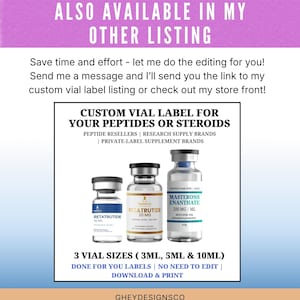 Niimbot Peptide Label Template, Retatrutide Peptide Label, Editable Niimbot Custom Peptide Label, 3ml Peptide Vial Label, Canva Template