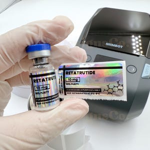 Niimbot Peptide Label Template, Retatrutide Peptide Label, Editable Niimbot Custom Peptide Label, 3ml Peptide Vial Label, Canva Template