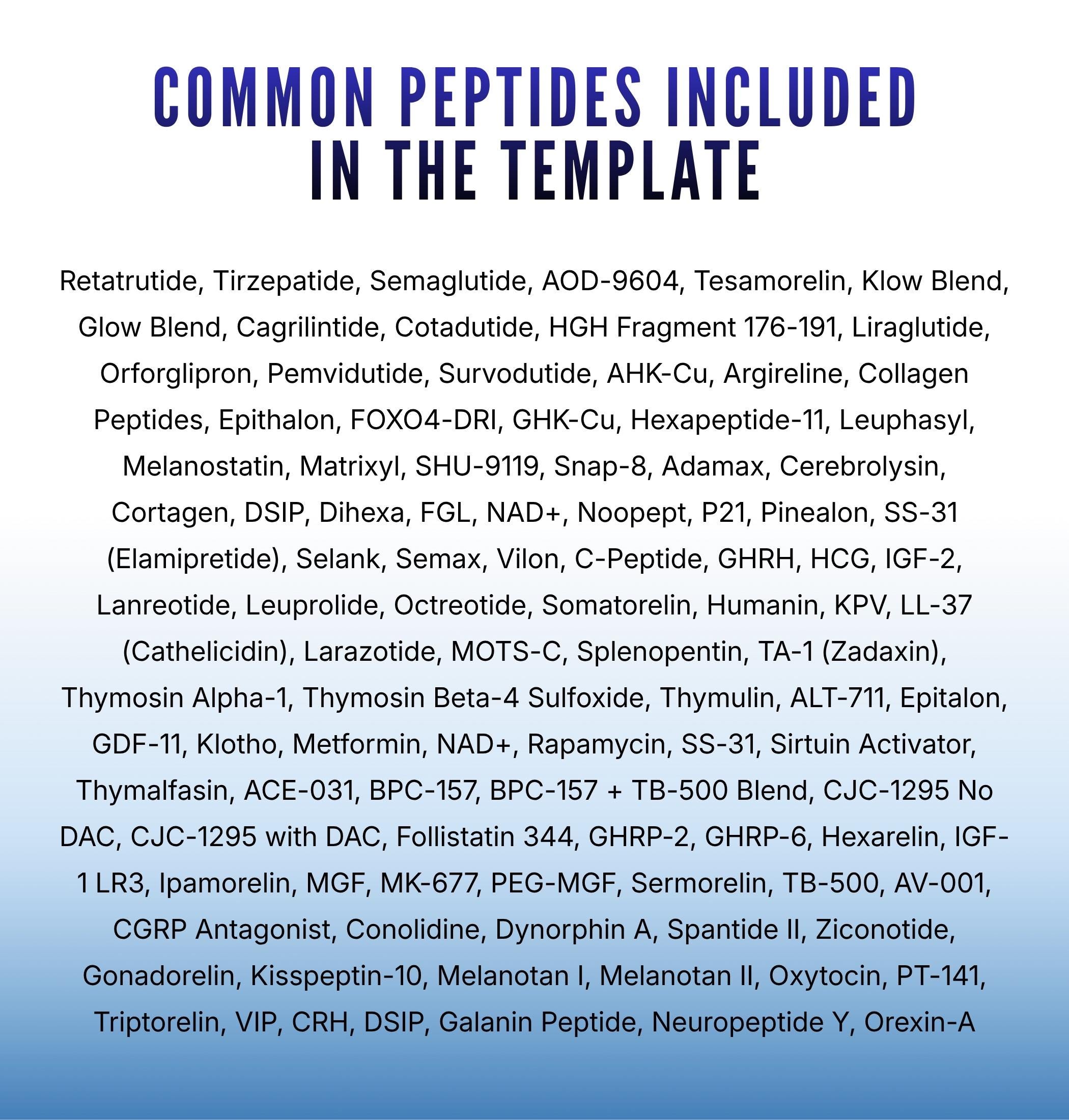 Peptide Label Template, Custom Peptide Labels Design, Vial Label ...