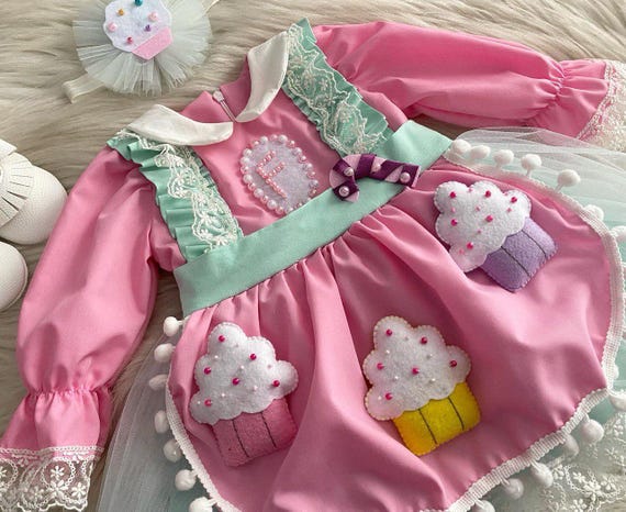 cupcake birthday dress Hot Pink Cupcake Birthday Tutu Dress