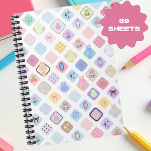 Labubu notebook, ruled line spiral notebook, gift for students, funny school supplies, gift for labubu lovers, gift for labubu fan