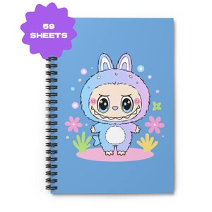 Labubu notebook, ruled line spiral notebook, gift for students, funny school supplies, gift for labubu lovers, gift for labubu fan