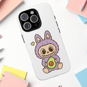 Labubu phone case, tough case, iphone case, iphone 14 case, iphone 15 case, iphone 16 case, iphone 16 pro case, gift for labubu lovers