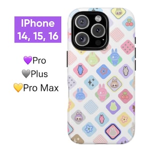 Labubu phone case, tough case, iphone case, iphone 14 case, iphone 15 case, iphone 16 case, iphone 16 pro case, gift for labubu lovers