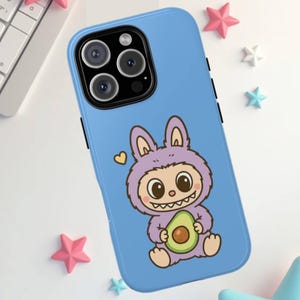 Labubu phone case, tough case, iphone case, iphone 14 case, iphone 15 case, iphone 16 case, iphone 16 pro case, gift for labubu lovers