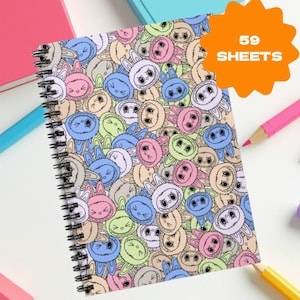 Labubu notebook, ruled line spiral notebook, gift for students, funny school supplies, gift for labubu lovers, gift for labubu fan