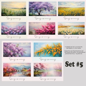 Art numérique | Affiches| Cartes postales| Ensemble| Printemps| fleurs| sakura| muguet| jonquilles| Écosse| mimosa| hortensia| Jacaranda