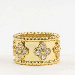 JewelsbyJei- Gold Clover Ring,Lucky Gold Four Leaf Clover Ring,