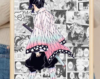 Shinobu Kocho Anime Art Print | Manga Panel Decor