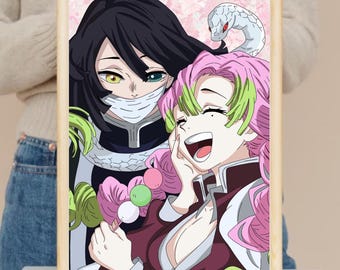 Impresión de Demon Slayer - Obanai Iguro & Mitsuri Kanroji Anime Cartel