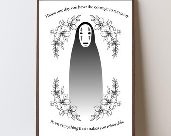 No-Face Spirited Away Print: Studio Ghibli Anime Art (Digital Download)