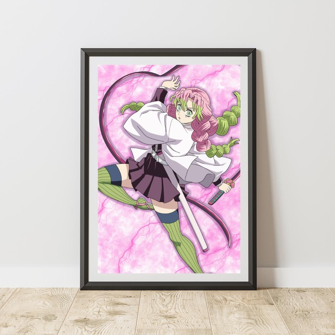 Mitsuri Kanroji Print, Anime Poster, Demon Slayer Art - Etsy