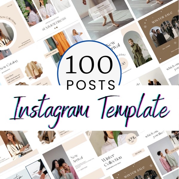 Modern Canva Fashion Templates: Editable Instagram Posts and Stories for Businesses, Neutral Design