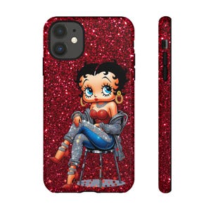 Glitter iPhone 16 Case, Betty Boop iPhone Case, iPhone 15, 13, 14, case, iPhone 14 case, iPhone casing, 14 promax phonecase