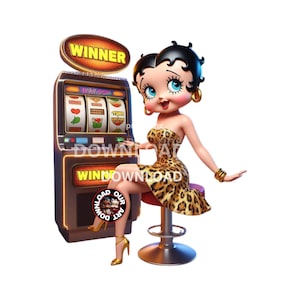 Casinò Png Betty Boop casinò poker slot machine giochi png Maglietta PNG Betty Boop casinò Sublimazione png civetta png magliette Vegas png retrò