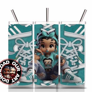 Sneaker Girl Retro Jordan Tumblers Betty Boop wrap PNG designer wrap 20oz tumbler png 3D Custom Sneakers Sneakerhead Tumbler png image 15