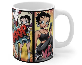 Comic Strip Mug Wrap png mug sublimation designer png wrap Mug Affirmation Coffee Lover Png Pop Art png Betty Boop Coffee Cup digital only