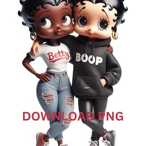 Diversity png Betty Boop PNG designs Betty Boop Download Betty Boop Sublimation dtf  png Design Besties png Interracial png Y2K shirt