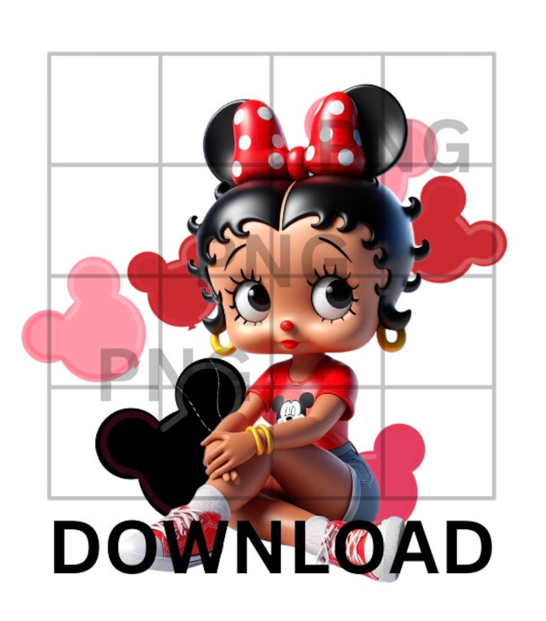 Boop Mouse Black Mouse Ears, Betty Boop Minnie Ears, Black Betty Boop PNG, Betty ...