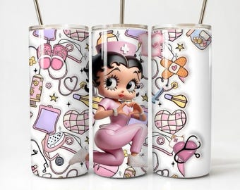 Nurse Tumbler Customizable Inspiration Female Empowerment Wrapping tumbler RN wrap  20oz self-love CNA PNG B1 Registered nurse School Nurse