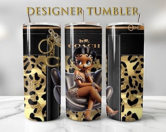 Betty Boop Purse Tumbler wrap PNG, Betty Boop Designs, Black leather purse design png, Betty Boop Lover Gift, cheetah leopard fashion G1