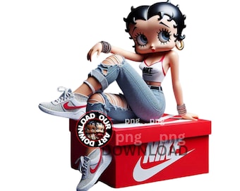 Sneaker png Sneakerhead png Betty Boop Digital Only PNG girl power png sublimation dtf  sneaker head y2k  Png Fitness png Workout Shirt png