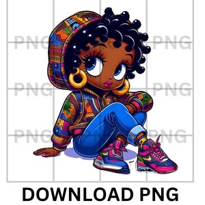 Betty Boop Download, Betty Boop PNG, Betty Boop Sublimation Design, BettyBoop, black Betty Boop, streetwear shirt png, black owned shop
