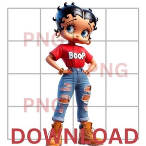 Betty Boop Download, Betty Boop PNG, Betty Boop Sublimation Design, BettyBoop, black Betty Boop, streetwear shirt png