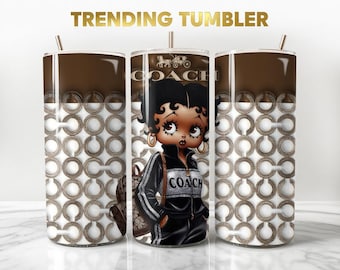 Wrapping tumbler Purse Tumbler wrap PNG purse design Png black Betty Boop Png 20 oz tumbler png sublimation wrap png designer design