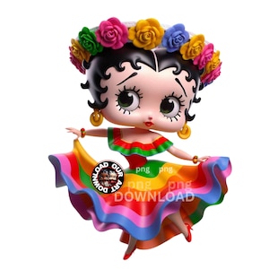 Chica española PNG Chica mexicana PNG Cinco de mayo de Camiseta PNG Sublimación PNG Hispano PNG Fiesta Cinco de Mayo Cinco de mayo Png Betty Boop