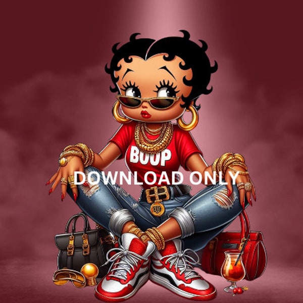 Streetwear tshirt design png, Boop Download, Betty Boop PNG, Betty Boop Sublimation Design, BettyBoop, Png Betty