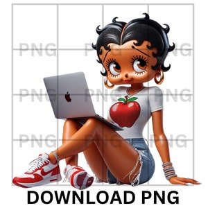 Student shirt png, Betty Boop Download, Png Sublimation Design,  streetwear shirt png, melanin Betty Boop, Betty Boop Tumbler Wrap