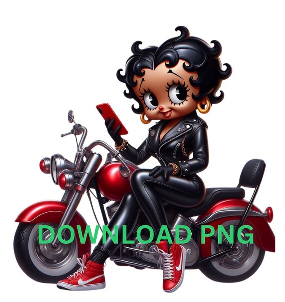 Brown Betty Boop PNG Designs Black Girl Motorcycle Betty Boop