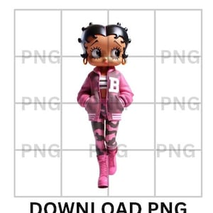 Black Girl Magic Pink Betty Boop Download, Betty Boop PNG Betty Boop Sublimation Design, BettyBoop, Betty Boo, streetwear shirt png 1