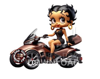 Motorcycle Png Black Betty Boop Designs Motorcycle PNG Betty Boop Download Shirt PNG Betty Boop Sublimation Design BettyBoop Biker rider