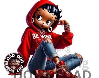 Png Betty Boop, Betty Boop Tumbler Wrap, png wrap, Black Betty Boop, betty boop png designs, 3d Betty Boop, Valentine shirt, Be Mine png