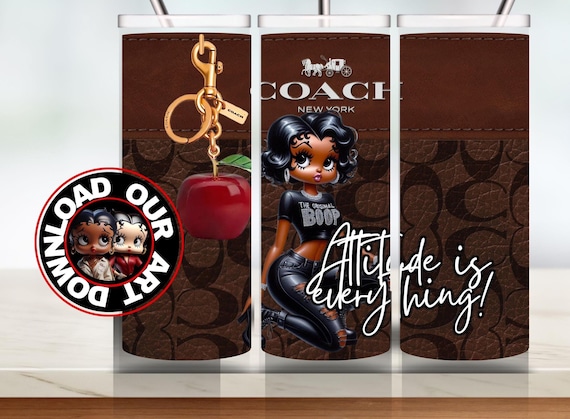 Inspirational Wrap Designer tumbler png Black Betty Boop Purse Tumbler wrap PNG Betty Boop Designs png 20 oz tumbler png sublimation png